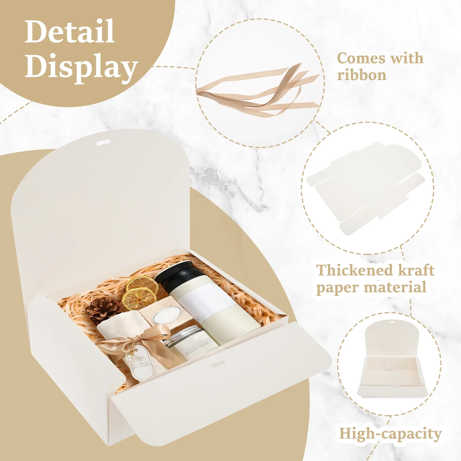 10 Pcs Gift Boxes with Lids and Ribbon – Large Capacity Paper Present Boxes, Decorative Storage Boxes for Party, Weddings, Birthdays, Holidays, Candy, and Gift Packaging 3