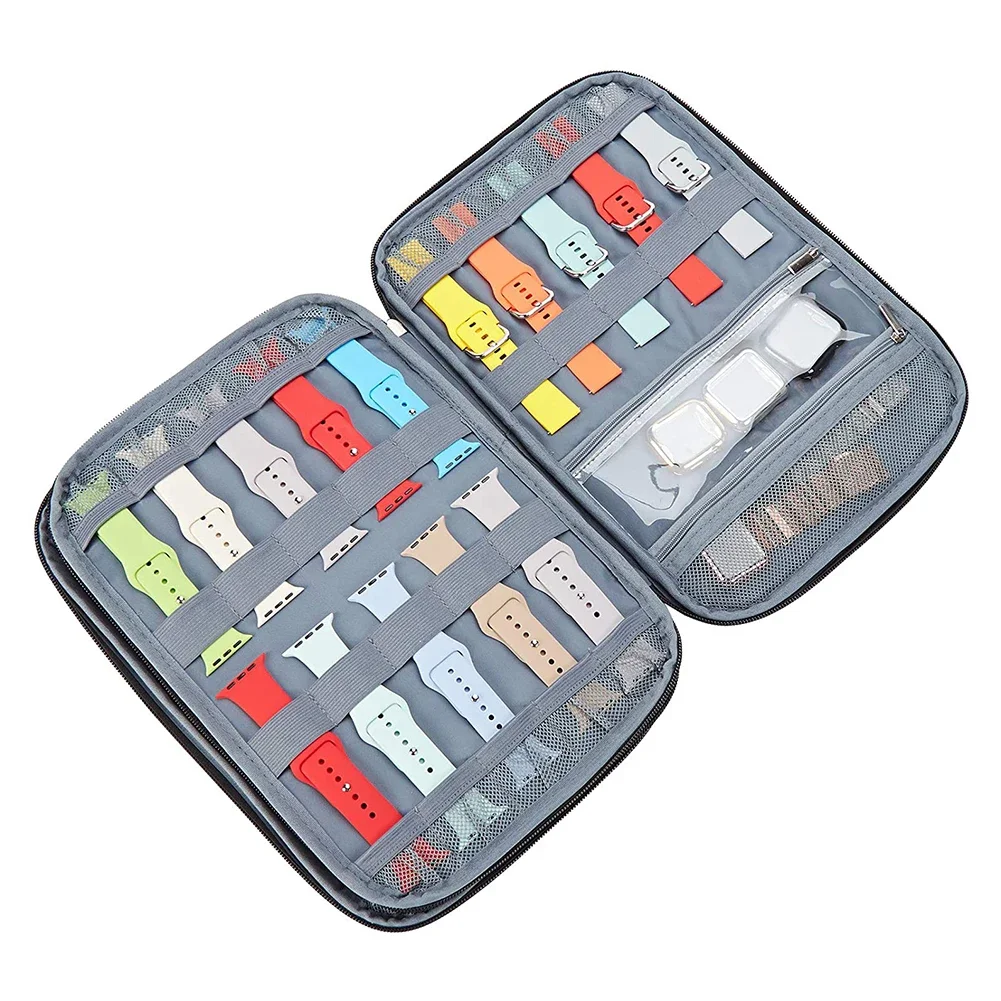 Travel Watchband Organizer | For Apple Watch Watchband Storage Box, Multifunction Travel Strap Organizer Case, Portable Ant Cloth Watch Strap Pouch, Compact Watchband Holder for Smartwatch Accessories Packaging 5