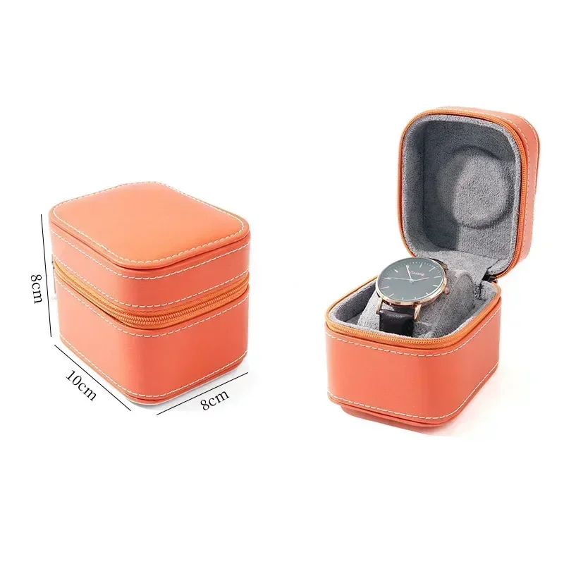 Travel Watch Organizer | Single Watch Case PU Leather Travel Box with Removable Cushion, Compact Jewelry Storage Organizer, Portable Square Watch Packaging Box for Men and Women, Protective Wristwatch Display Case - 图片 8