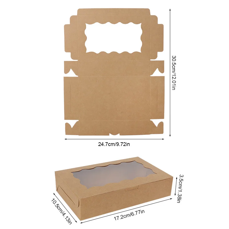 30PCS Cake Bakery Boxes with Window – Ideal for Chocolates, Candy, Desserts, Cupcakes, Packing for Birthday Parties, Weddings, Christmas Gifts, and Special Occasions - 图片 4