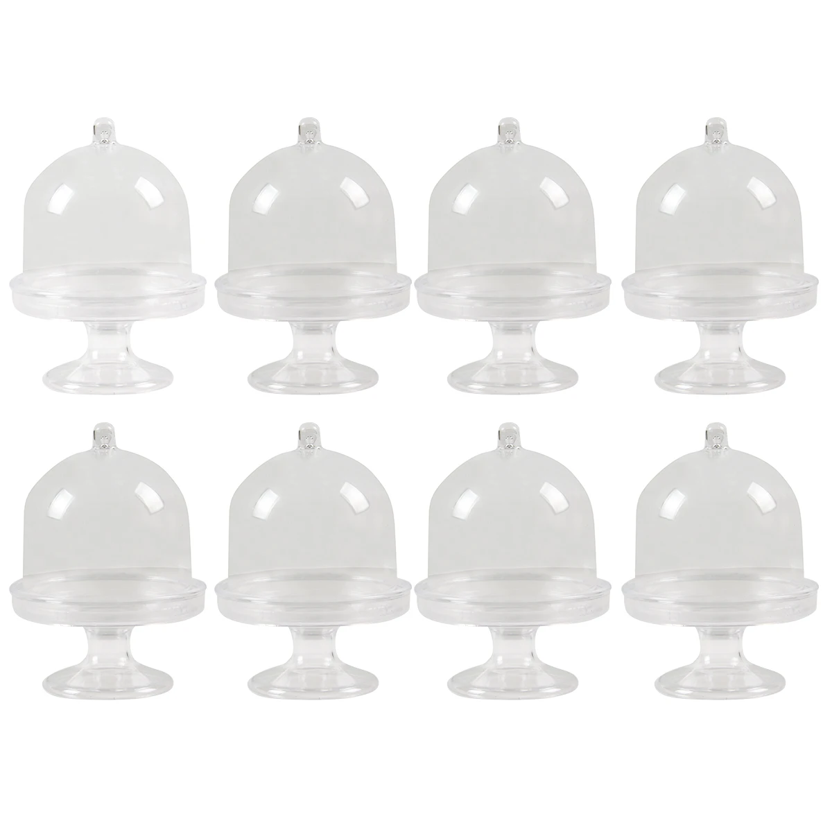 10PCS Transparent Mini Cake and Candy Stands, Cupcake Display Trays with Clear Plastic Boxes, Wedding and Birthday Dessert Packaging, Macarons, Pastries, Desktop Dessert Display, Party and Celebration Supplies - 图片 11