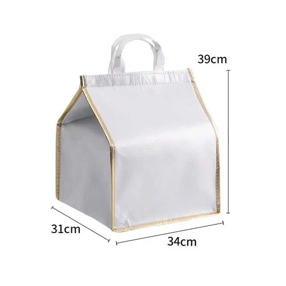 Foldable Large Cooler Bag, Portable Insulated Food and Cake Carrier, Aluminum Foil Thermal Box, Waterproof Lunch Bag with Ice Pack, Reusable Delivery Tote for Meals, Picnic, Travel, and Office - 图片 7