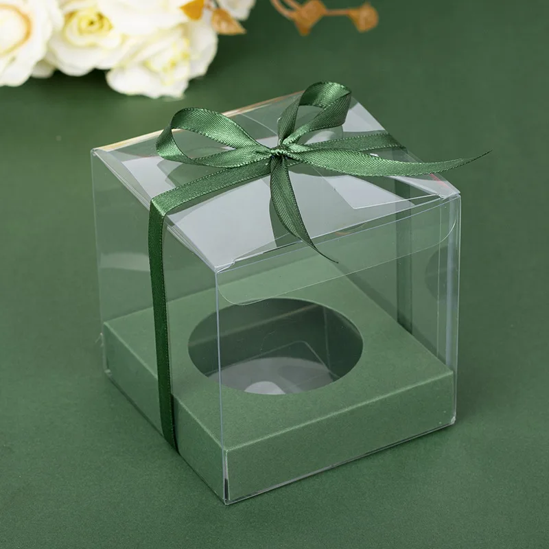 12Pcs Gold and Silver Clear Plastic Cupcake Packaging Boxes, Cake Favor Containers, Transparent Wedding Party Cupcake Boxes, Gift Boxes for Birthday, Party, Event, and Bakery Supplies - 图片 24