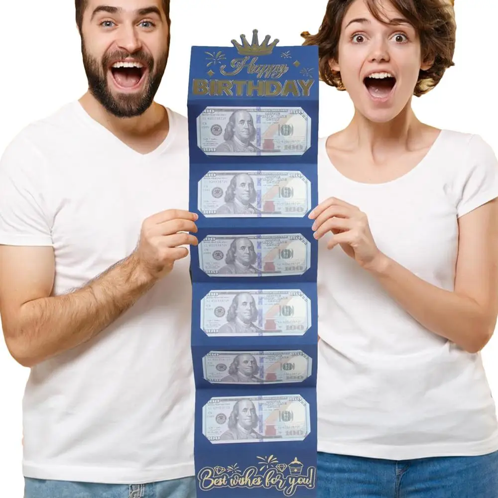 Creative Birthday Wallet Greeting Card – Folding Cash Holder Red Envelope Style, Unique Birthday Gift Envelope for Kids, Boys, Girls, and Friends, Fun and Practical Birthday Party Gift Idea