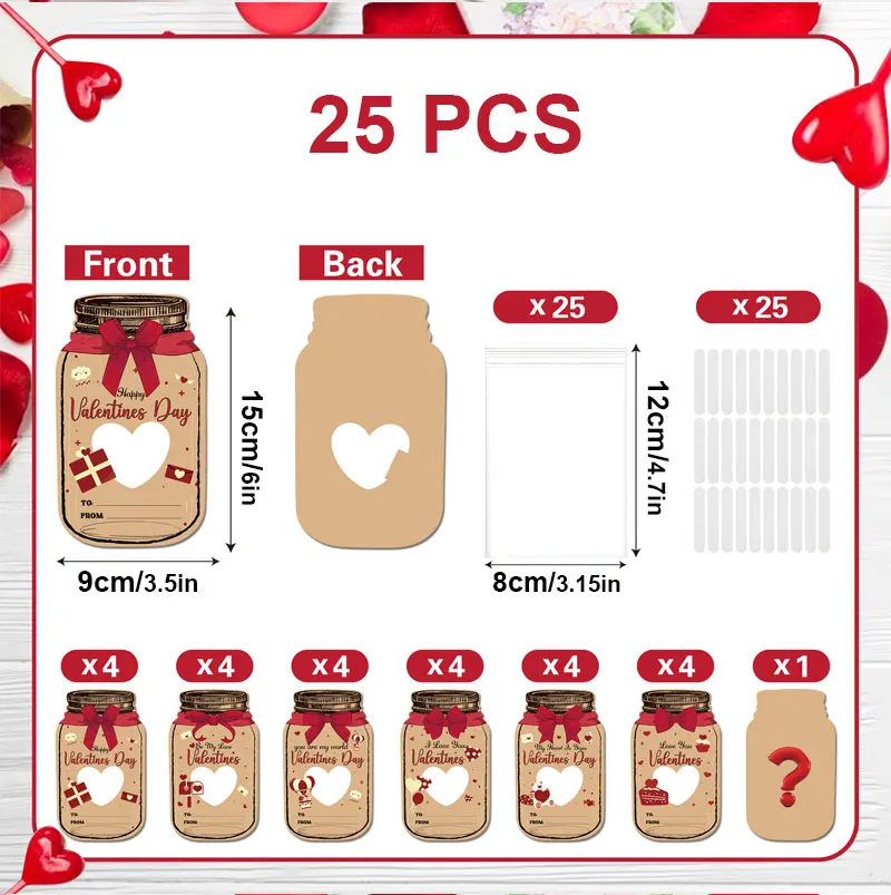 25pcs Valentine’s Day Greeting Cards with Envelopes – Handmade Romantic Postcards Featuring 6 Pattern Designs, Perfect for Couples, Anniversary, Birthday, Wedding, New Year, and Party Gift Exchange