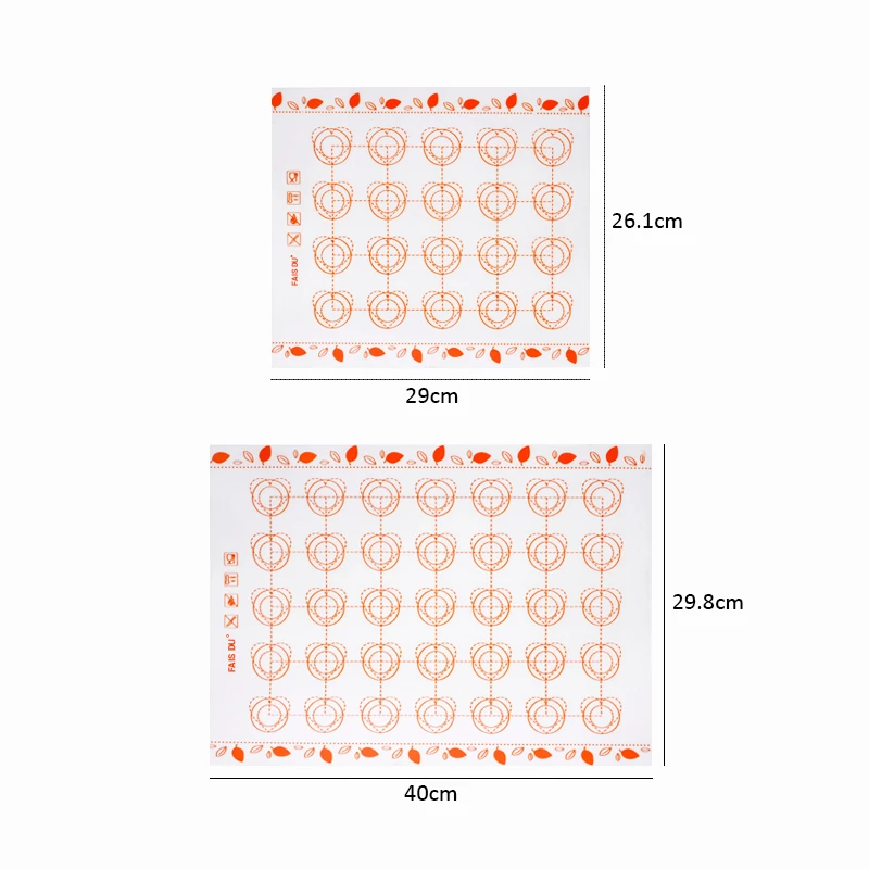 Silicone Baking Mat Non-Stick – Macaron, Fondant, Cookie, and Pastry Pad for Oven Use, Reusable Rolling Dough Mat for Cakes, Pies, Bread, Chocolate, and Home Baking Tools