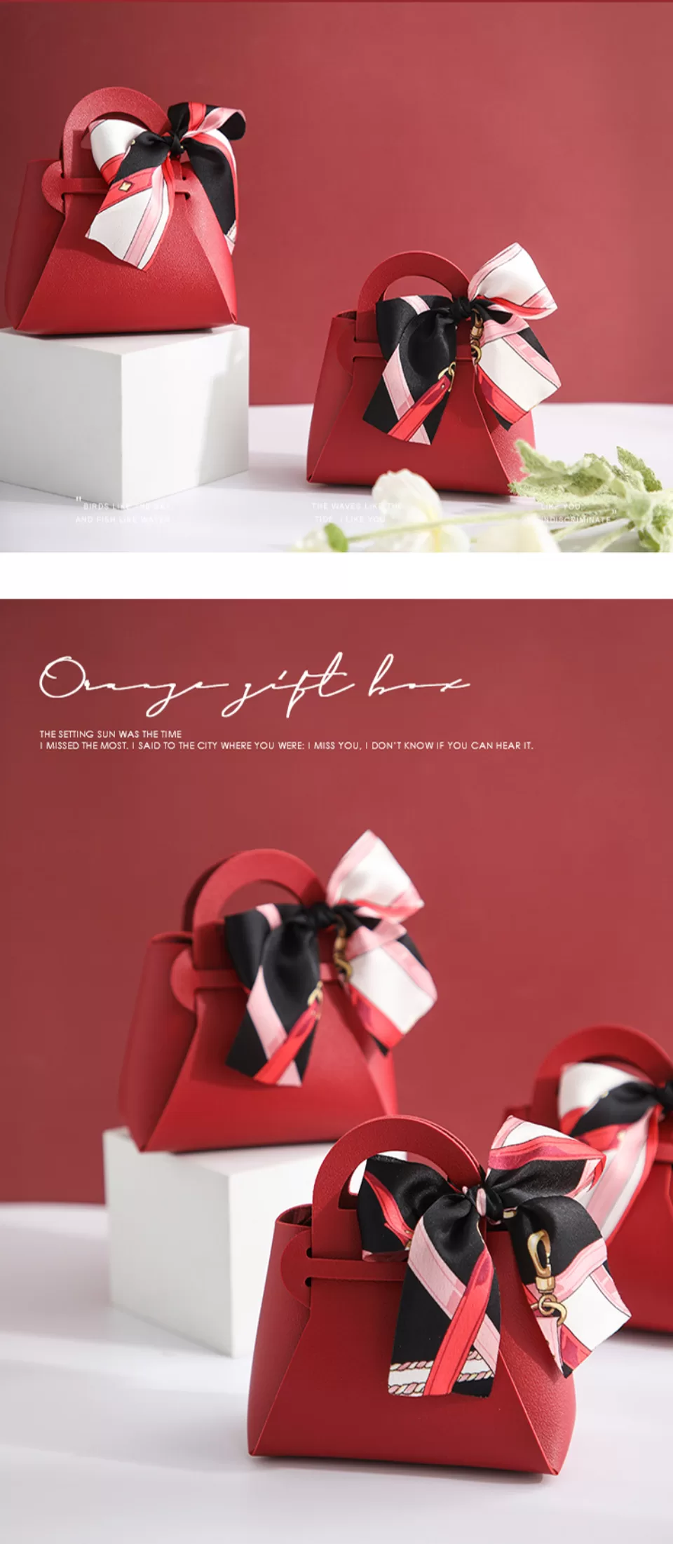 3PCS Leather Favour Bags with Scarf – Wedding Party Decoration, Baby Shower, Ramadan, Eid Gift Packaging for Friends, Elegant Gift Bags for Special Occasions and Celebrations