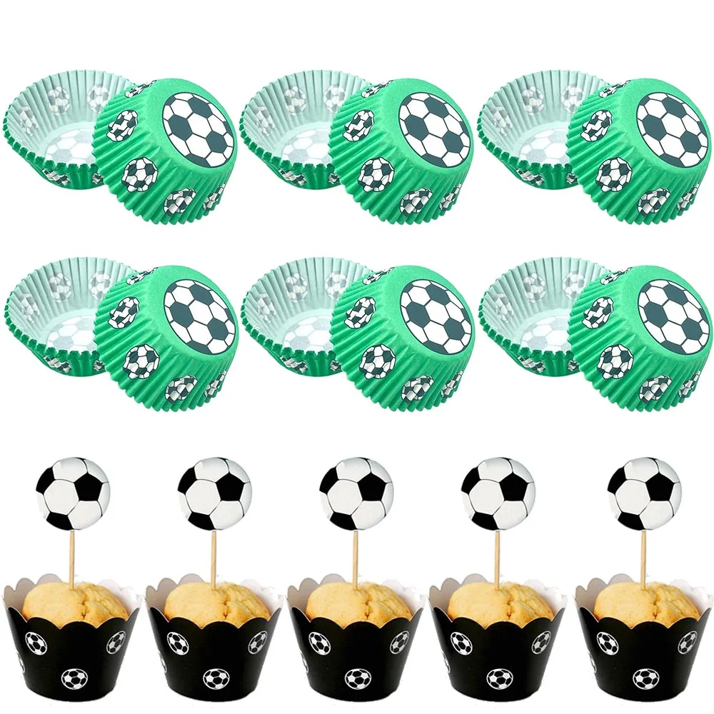 Soccer Mini Cupcake Liners, Football-Themed Mini Baking Cups, Cupcake Wrappers for Sports Parties, Soccer Birthday Party Decorations, Baby Shower Desserts, Themed Cupcake Holders and Baking Accessories
