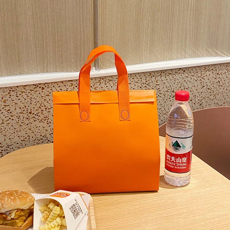 Insulated Tote Bag 🛍️ Grey Non-Woven Insulated Tote Bags – 10pcs Reusable Thermal Fabric Pouches – Portable Food, Drinks, Lunch, Grocery Delivery Carrier – Keep Warm or Cold – Perfect for Travel, Work, School, Picnic - 图片 16