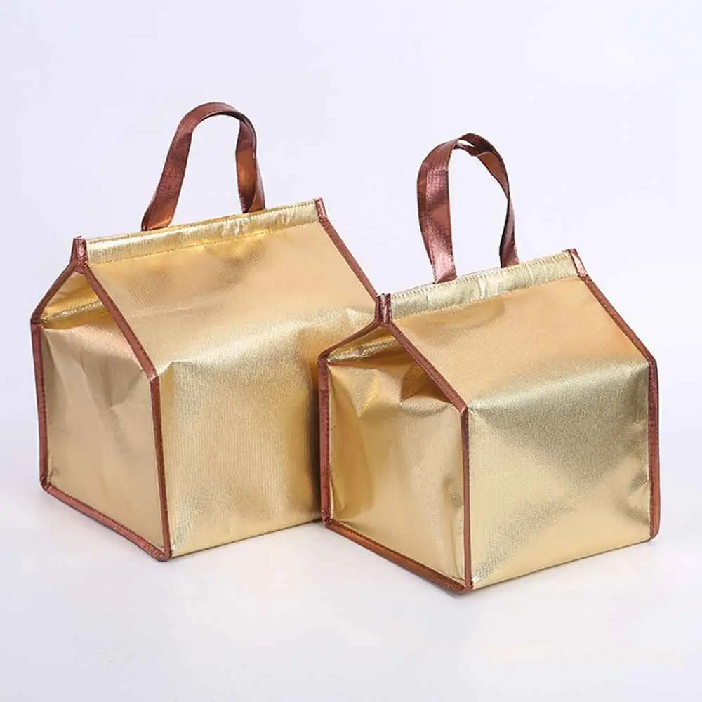 Foldable Large Cooler Bag, Portable Insulated Food and Cake Carrier, Aluminum Foil Thermal Box, Waterproof Lunch Bag with Ice Pack, Reusable Delivery Tote for Meals, Picnic, and Travel 4