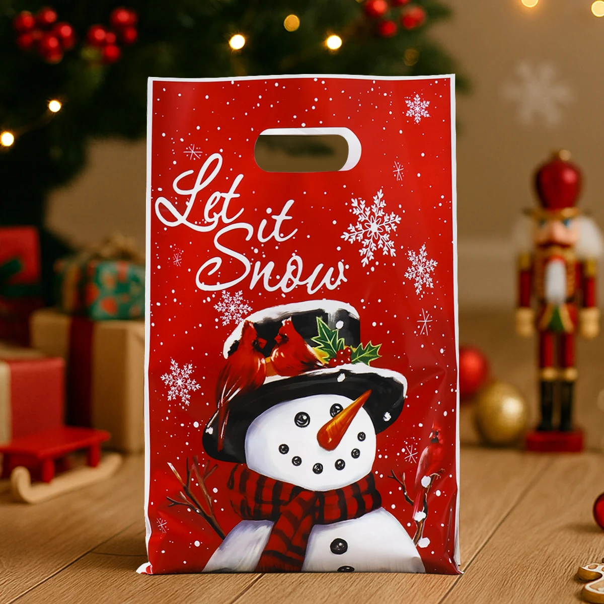 Christmas Snowman Gift Handbag Merry Christmas Decoration for Home 2025 Navidad Natal Snowflake Candy Handy Bag New Year Party Favor Shopping Tote Bolsa Regalo Sac Cadeau ساک هدیه 크리스마스 가방