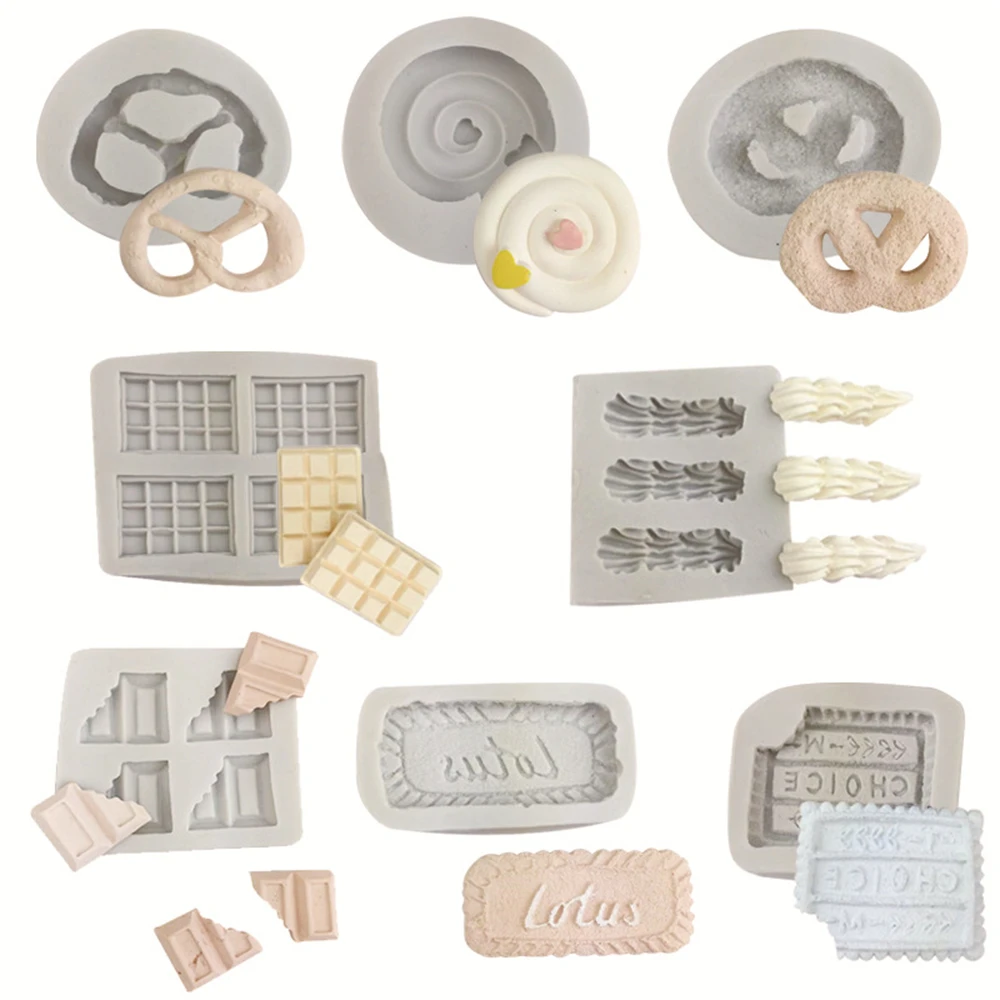 DIY Handmade Biscuit Silicone Mold, Non-Stick Cartoon Ice Cream Chocolate Candy Mould, Multi-Purpose Cake Baking Dessert Decor Mold, Flexible Reusable Silicone Jewelry and Resin Craft Making Tools