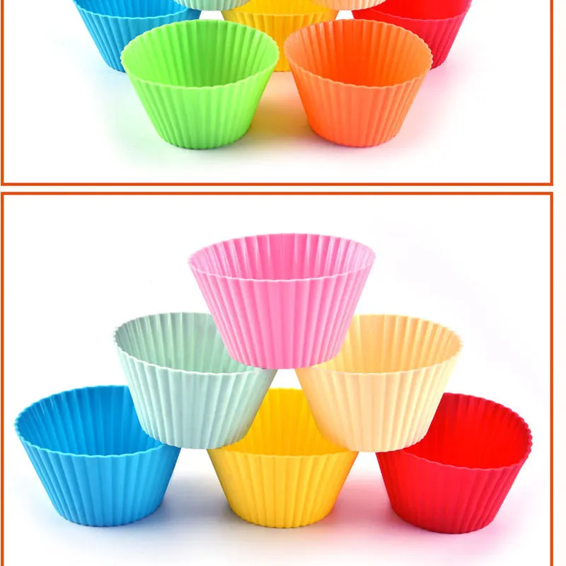12pcs/Set Round Silicone Cake Molds, Muffin and Cupcake Baking Molds for DIY Baking, Kitchen Cooking, Cake Decorating, Non-Stick Reusable Bakeware, Dessert Makers and Culinary Tools 1