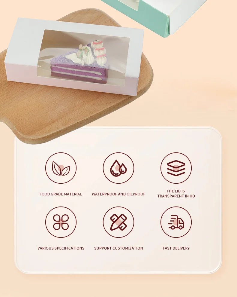 10Pcs Pure Color Foldable Cake Boxes with Clear Window, Bakery Pastry Boxes for Cupcakes, Chocolates, Muffins, Cookies, Wedding Birthday Baby Shower Party Favor Gift Packaging Paper Dessert Containers 7