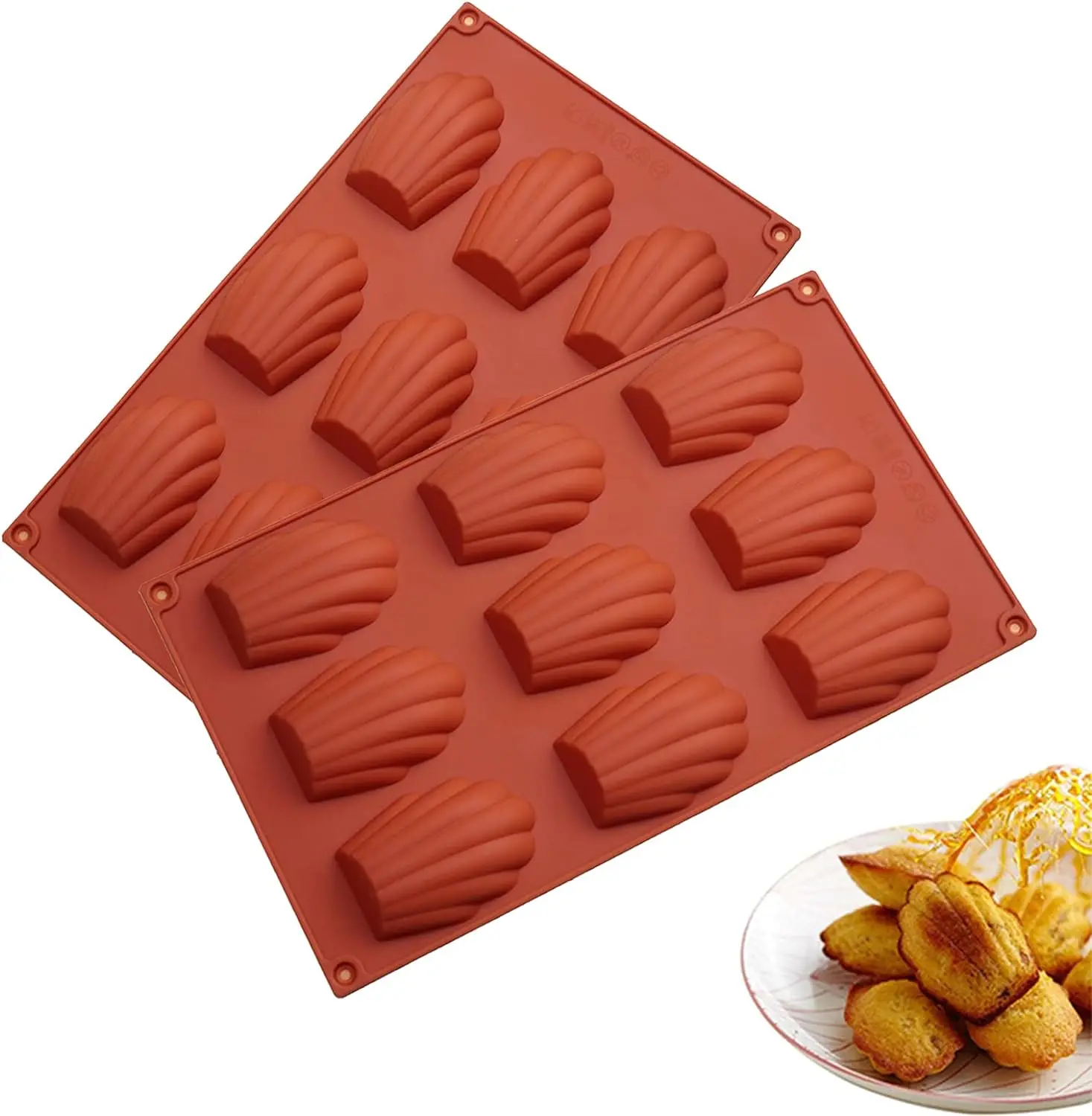 Shell Madeleine Cake Mold Silicone Baking Tool for DIY Cakes, Cookies, Chocolates, and Desserts, Shell-Shaped Non-Stick Flexible Mold for Home Baking, Party Treats, and Creative Kitchen Accessories