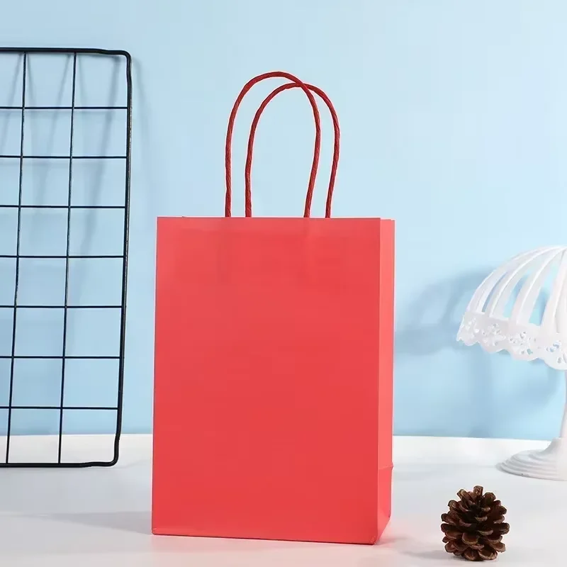 10/30PCS Colorful Kraft Bags with Handles – Perfect for Holiday Parties, Christmas, Valentine’s Day, Weddings, Jewelry, and Gift Packaging for Special Occasions - 图片 3