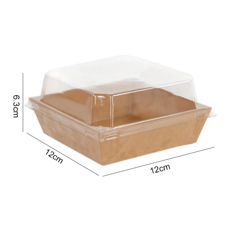 5Pcs White Kraft Paper Square Cake Boxes with Clear Window, Portable Bakery Gift Boxes for Cookies Pastry Muffins Handmade Crafts, Wedding Birthday Party Favor Packaging Supplies - 图片 5