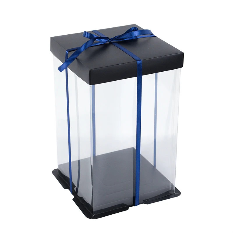 7 Inch Transparent Cake Box, Large Birthday Cake Packaging Boxes with Clear Window, DIY Baking Dessert Boxes for Cakes, Cupcakes, Pastries, Flower Gift Packaging for Wedding Christmas Baby Shower Party Supplies 3