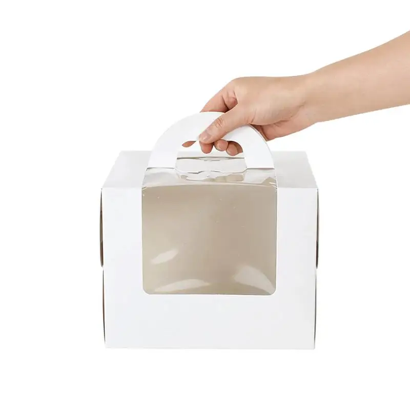 10Pcs Cake Boxes with Clear Window, Paper Gift Packaging Containers for Wedding Birthday Party Muffins Cupcakes Desserts, Baby Shower and Party Favor Storage Display - 图片 5