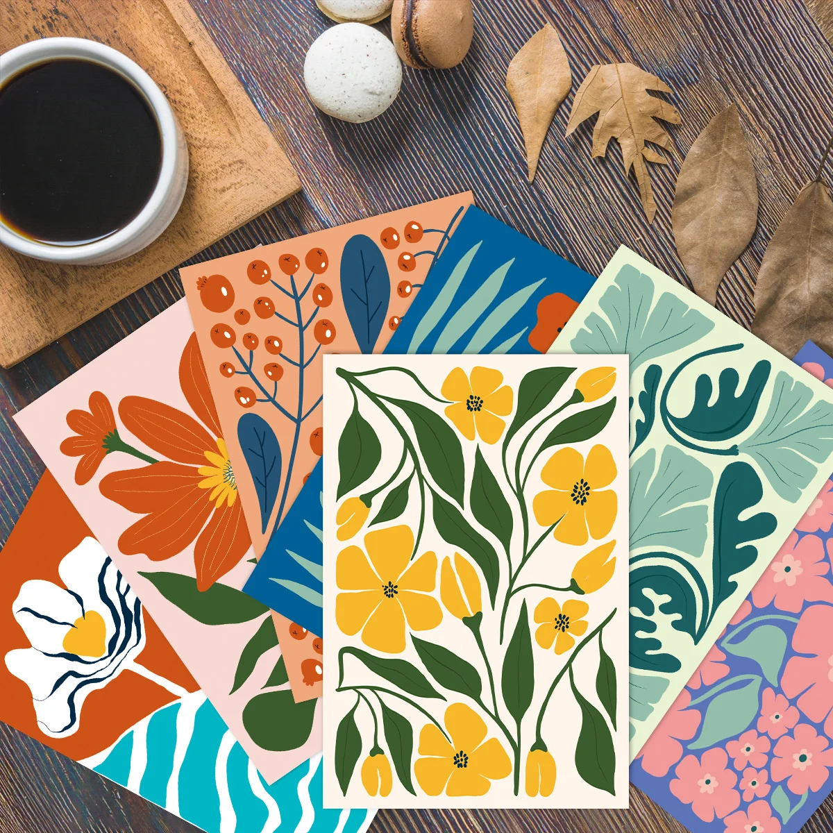 12PCS Minimalist Line Art Floral Wall Cards – Aesthetic Decorative Prints for Home, Bedroom, Office, Cafe, Gallery Wall, DIY Art Gift Set, Party Invitations, Thank You Notes, and Creative Room Decor