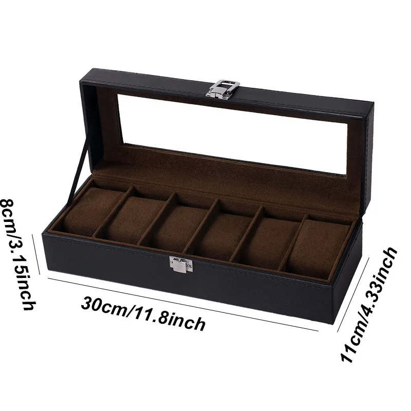 Multiple Slots Luxurious PU Watch Box 2/3/4/5/6 Grids Jewelry Ring Earrings Organizer For Men And Women - 图片 15