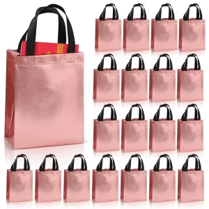 20pcs Aluminized Film Non-Woven Gift Tote Bags – Reusable Leak-Proof Shopping Bags for Mother's Day, Graduation, Party, Wedding, or Birthday Gift Packaging, Eco-Friendly and Durable