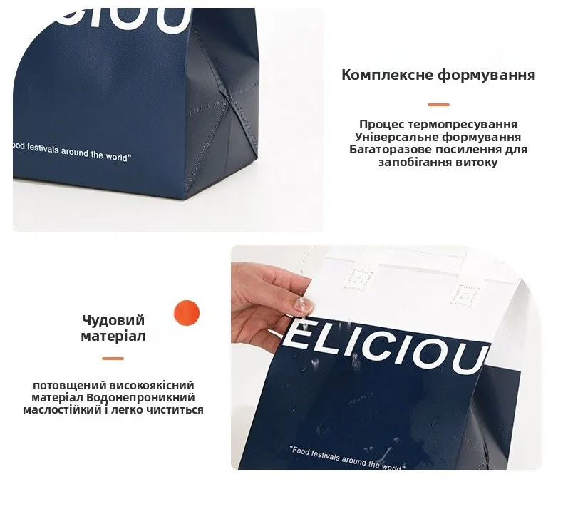 Disposable Aluminum Foil Thermal Bag – Handheld Non-Woven Food Carrier for Cakes, Desserts, and Beverages, Insulated Cold and Hot Preservation Bag for Commercial Catering, Takeaway, and Party Use 7