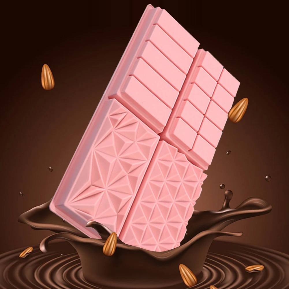 Silicone Dubai Chocolate Bar Mold for DIY Rectangular Chocolate Bars, Non-Stick Chocolate Baking Mold, Flexible Household Baking Tool for Home Chocolate Making, Party Treats, and Creative Desserts