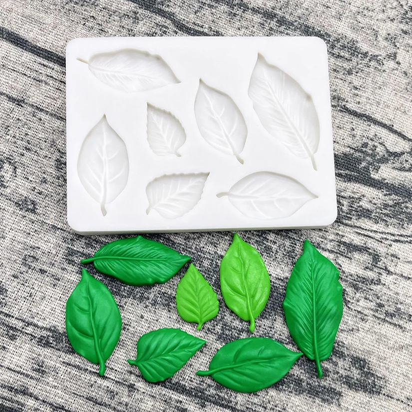 Leaf Silicone Mold for Sugarcraft Fondant Chocolate Cupcake Cake Baking Moulds Dessert Decorating Tools Kitchen Pastry Accessories Candy Resin Soap Wax Melt DIY Craft Decoration Tray 1