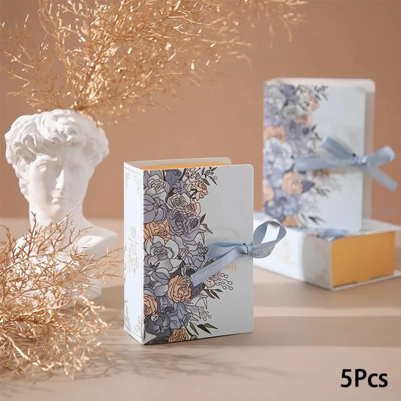 5PCS Book Shape Gift Boxes with Ribbon – Candy and Chocolate Favor Boxes, Elegant Wedding, Birthday, Mother’s Day, Party Decorations and Gift Packaging for Special Occasions - 图片 7