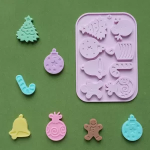 1pc Christmas Chocolate Mold 8-Hole with Various Holiday Shapes, 3D Silicone Candy Mold for DIY Gummies, Cookies, Chocolate, Candy Crafting, Baking, Party Treats, Holiday Desserts, and Festive Baking Fun