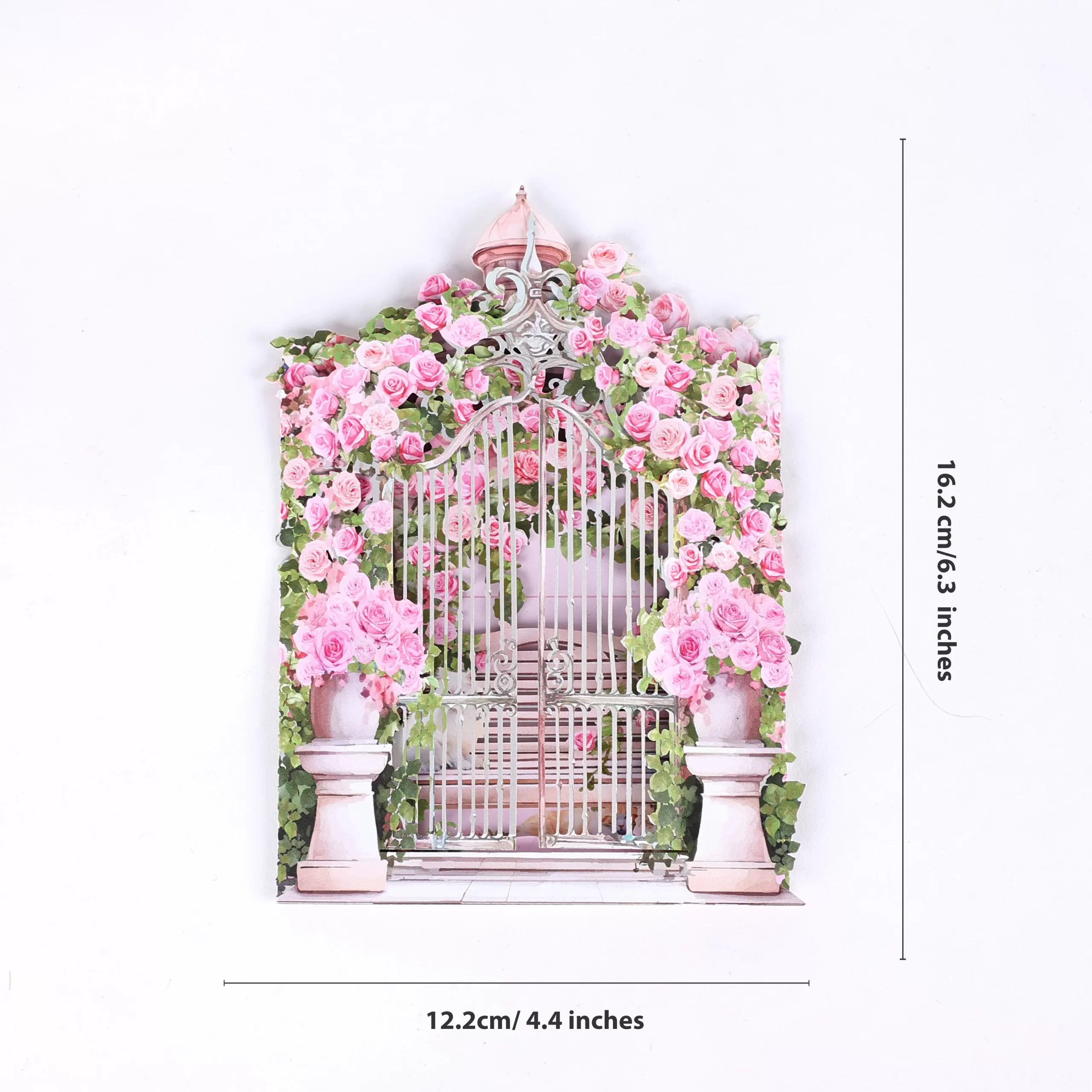 Pink Rose Garden Pop-Up Greeting Card – 3D Flower Birthday Anniversary Gift for Lover, Mom, Teacher or Friend, Spring Pop Up Card with Cozy Kitten Design, Romantic Keepsake for Special Celebrations