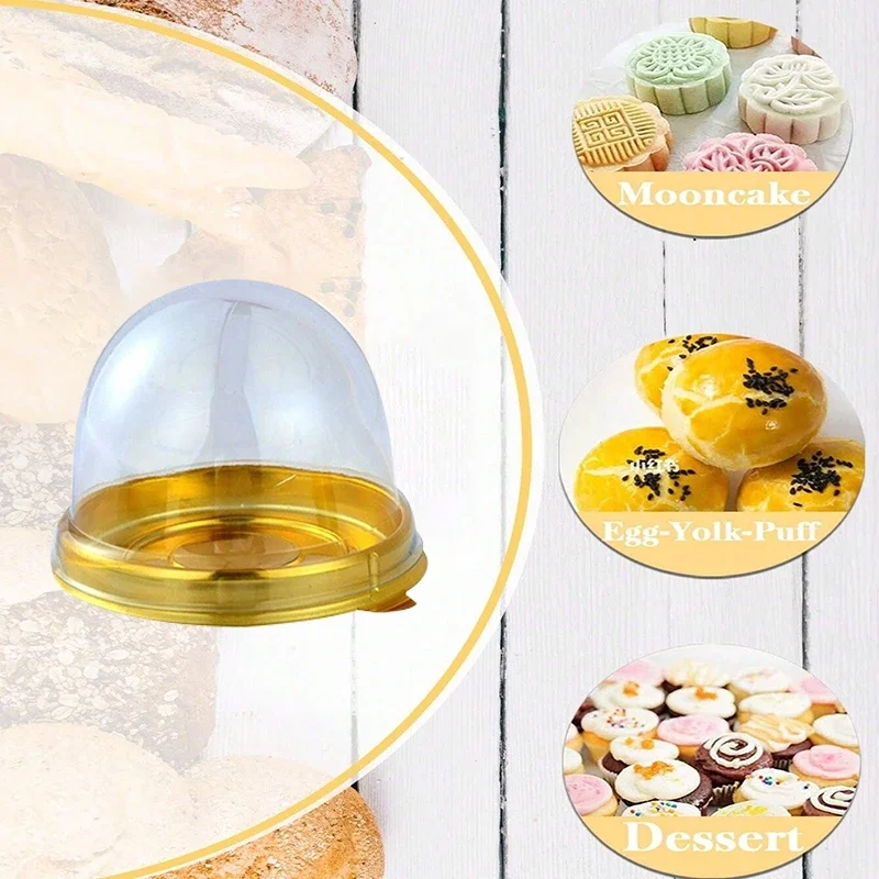 50Pcs Mini Dessert Cake Box Containers, Transparent Cupcake and Pastry Baking Packaging Boxes with Lids, Clear Plastic Dessert Holders for Wedding, Birthday, Christmas, Party Supplies and Gift Packaging - 图片 6