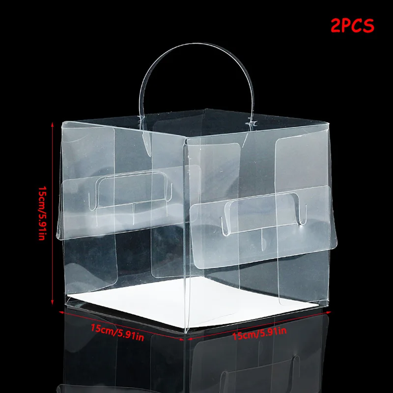 2/3/4/5/6 Inch Clear Cake Bakery Boxes with Handle, Portable Gift Display Boxes for Desserts, Mousse, Cupcakes, Pastries, Birthday, Wedding, Holiday Cake Packaging, Party Dessert Holder, Bakery Gift Packaging Supplies - 图片 13