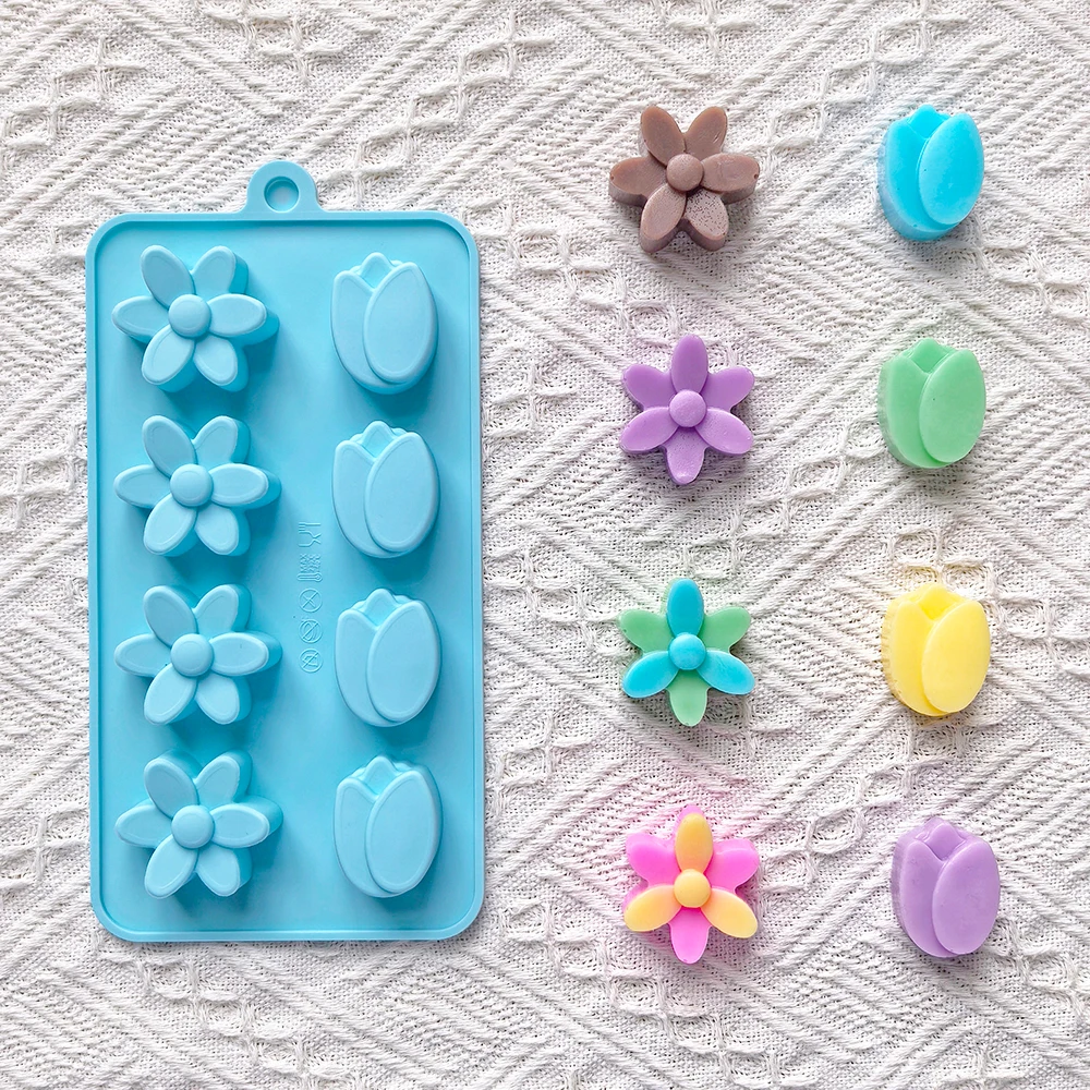 1Pc 8-Hole 2 Types Flower-Shaped Silicone Chocolate Candy Mold – DIY Pudding, Cookie, Fondant, Cake Decoration Mold, Baking Utensil for Chocolates, Pastry, Cupcakes, Sugarcraft, and Dessert Accessories 1Pc 8-Hole 2 Types Flower-Shaped Silicone Chocolate Candy Mold – DIY Pudding, Cookie, Fondant, Cake Decoration Mold, Baking Utensil for Chocolates, Pastry, Cupcakes, Sugarcraft, and Dessert Accessories