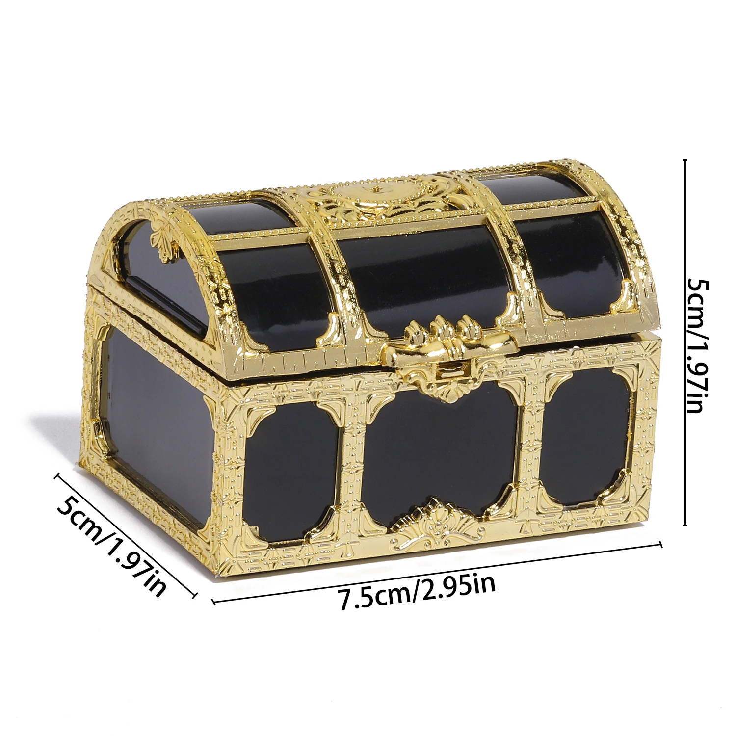 1Pc Vintage Transparent Pirate Treasure Chest – Storage Organizer Box for Crystals, Gems, Jewelry, Earrings, and Small Collectibles, Plastic Treasure Box for Creative Crafting, Display, and Decorative Storage - 图片 14