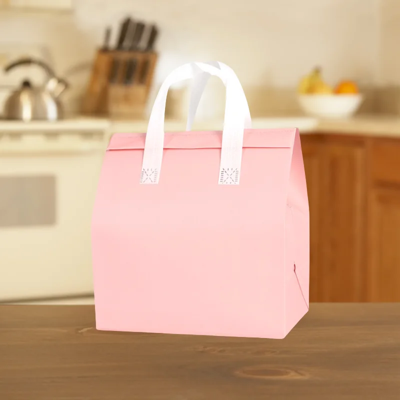 10/25pcs Non-Woven Takeaway Bags, Custom Logo Lunch Bags, Reusable Food Packaging Tote Bags, Insulated Thermal Bags to Keep Food Hot or Cold, Ideal for Takeout, Delivery, and Catering - 图片 11