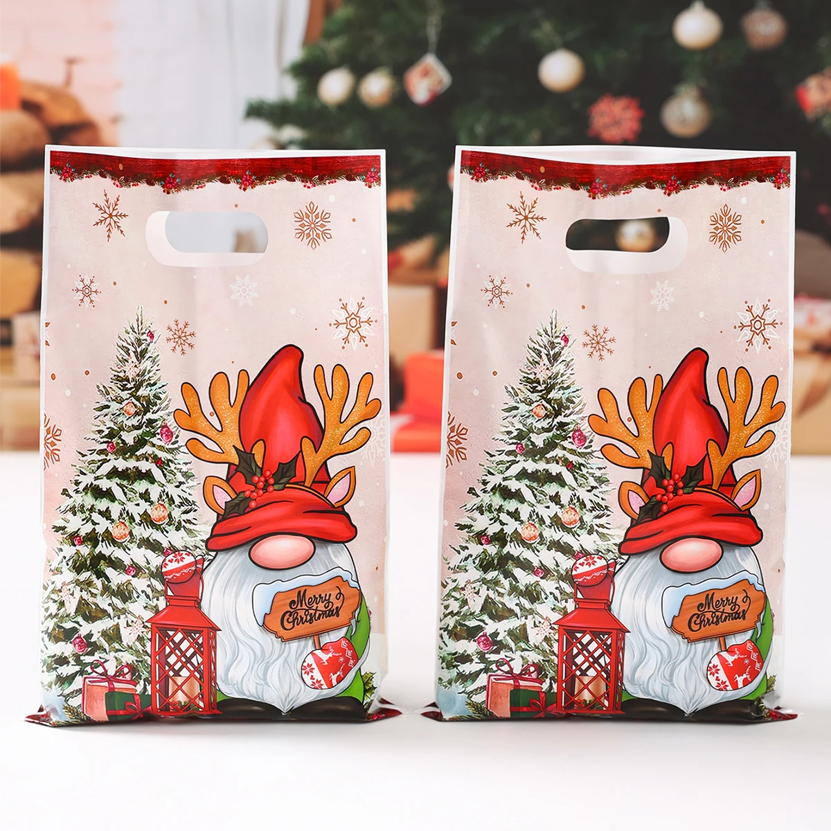 Christmas Snowman Gift Handbag Merry Christmas Decoration for Home 2025 Navidad Natal Snowflake Candy Handy Bag New Year Party Favor Shopping Tote Bolsa Regalo Sac Cadeau ساک هدیه 크리스마스 가방