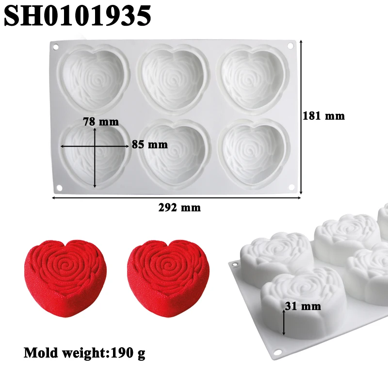 Valentine’s Day Rose Silicone Cake Mold – Non-Stick Mousse Pastry Mold for Baking, Easy Release Fondant Chocolate Candy Mould, Romantic Dessert Decorating Tools for Wedding, Party, Anniversary, Gift
