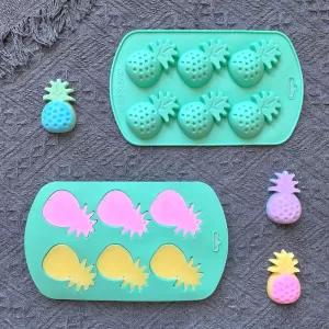 1Pc 6-Hole Pineapple-Shaped Silicone Mold – DIY Cookie, Chocolate, Candy, Fondant, Cake Decoration Mold, Baking Tool for Pastries, Cupcakes, Sugarcraft, and Creative Dessert Accessories