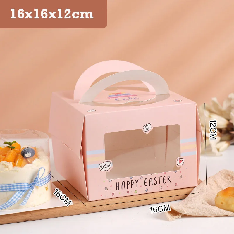 10Pcs Portable Handle Cake Boxes with Clear Window, Cupcake Pastry Cookie Dessert Packaging Boxes, Foldable Birthday Party Wedding Baby Shower Bakery Gift Containers - 图片 7