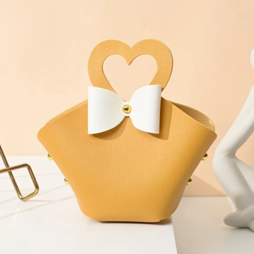 10/30 Pcs Leather Heart Sunflower Candy Bags - Mini Handbag Wedding Birthday Party Favo... - SKU CCB01502 - UGI Packaging