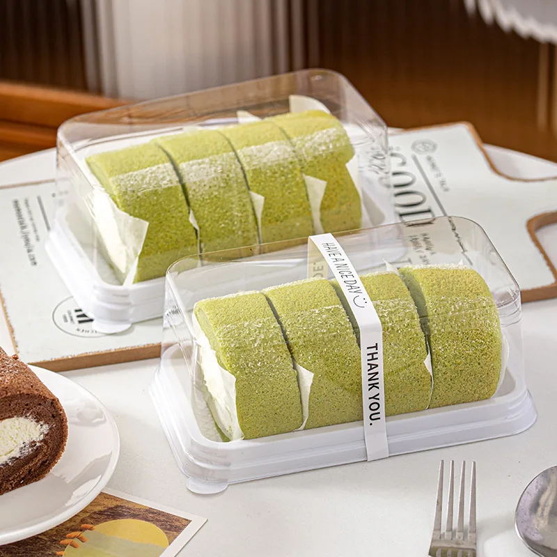50Pack Transparent Swiss Roll and Cake Boxes, Clear Plastic Cookie and Muffin Dome Containers, Transparent Dessert Packaging Holders for Weddings, Birthday Parties, Baking, DIY Treats, and Event Supplies
