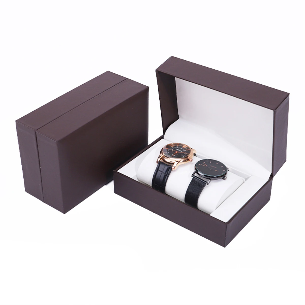 PU Leather Single Watch Gift Box with Soft Pillow, Luxury Wristwatch Display Case Organizer for Men, Protective Watch Storage Holder, Elegant Packaging Box for Birthday, Anniversary, Business Gift - 图片 9