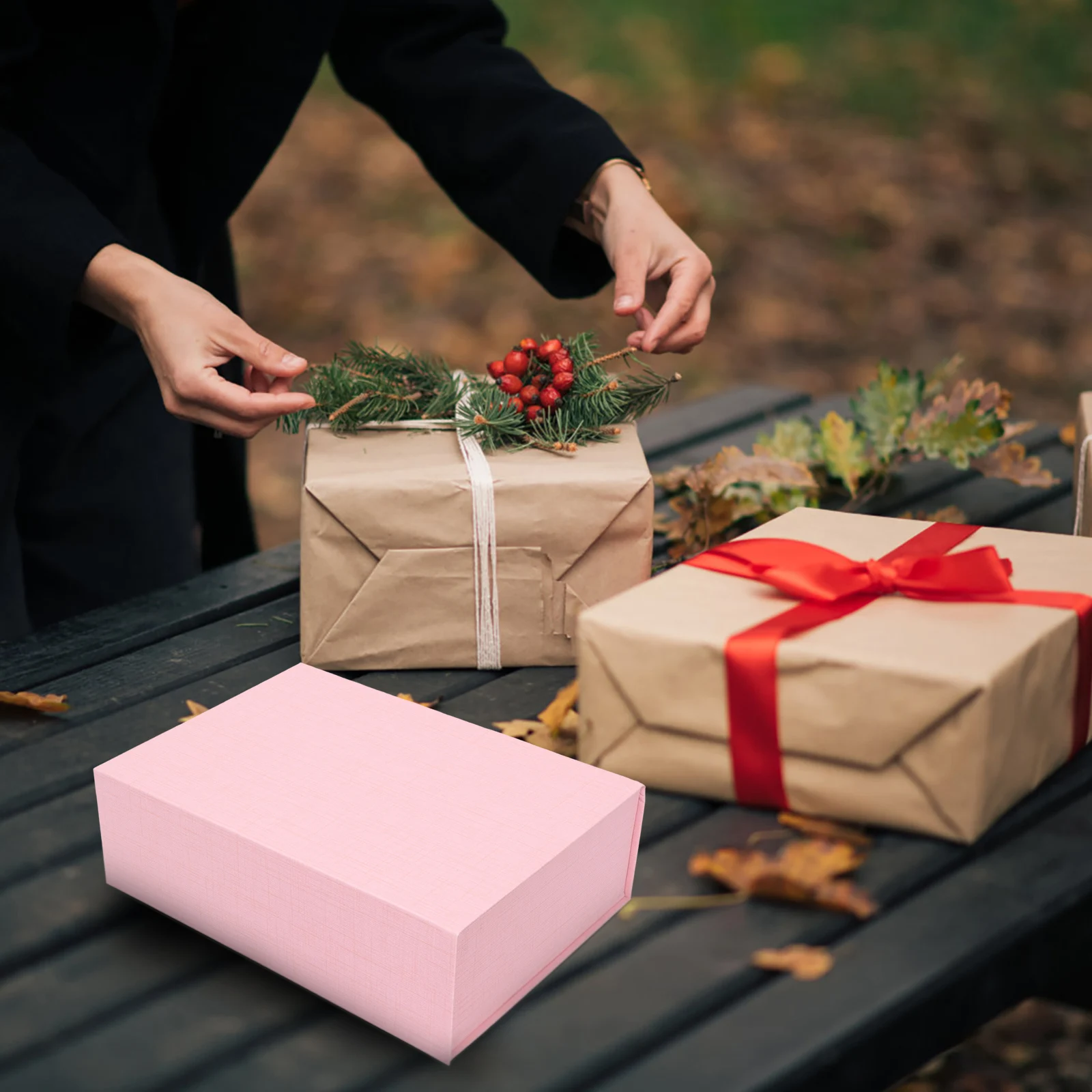 1Pc Magnetic Closure Gift Box with Lid, Collapsible Cardboard Packaging Box for Jewelry, Wedding, Party, Birthday, Bridesmaid, Anniversary, Holiday Gift Wrapping, Elegant Foldable Storage Box for Presents - 图片 6