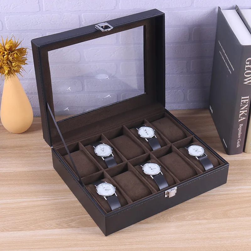 Multiple Slots Luxurious PU Watch Box 2/3/4/5/6 Grids Jewelry Ring Earrings Organizer For Men And Women - 图片 2