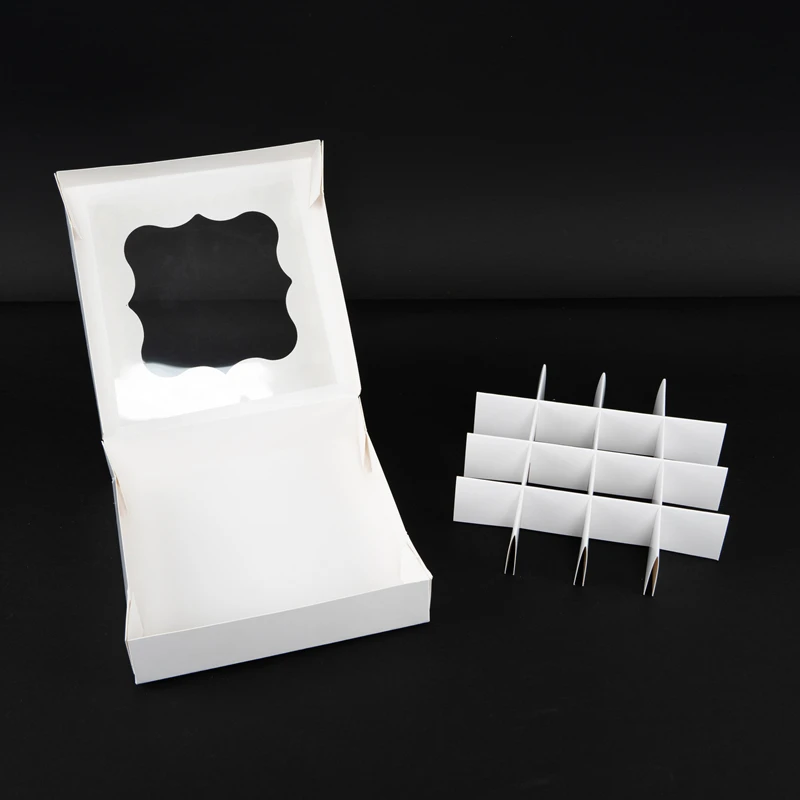 5pcs Mini Cupcake and Pastry Chocolate Paper Boxes in White and Pink, Handmade Dessert Packaging for Birthday Wedding Party, Small Gift Favor Containers Elegant Display