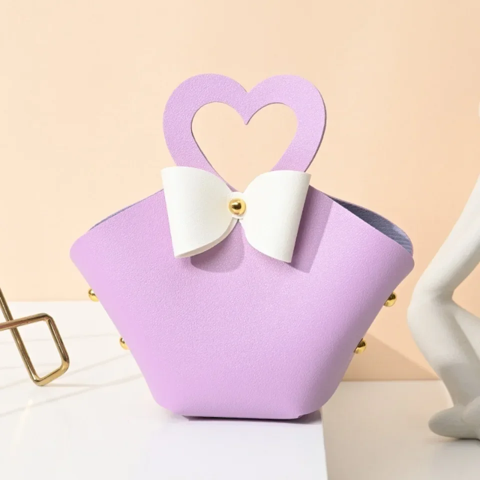 10/30 Pcs Leather Heart Sunflower Candy Bags - Mini Handbag Wedding Birthday Party Favo... - SKU CCB01502 - UGI Packaging
