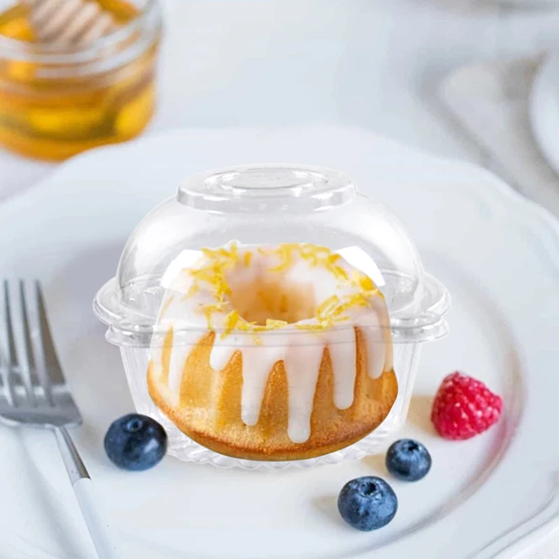 10/50Pcs Clear Cupcake Packaging Boxes, Dessert Donut Muffin Cake Container Holders with Lids, Transparent Pastry Display Containers for Wedding Birthday Party Christmas Holiday Event Supplies 3