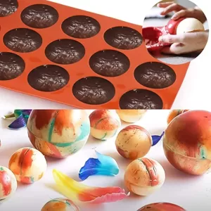1pc Semi-Sphere Silicone Cake Mold for Chocolate, Ice Cream, Jelly, Pudding, and Rice Ball Baking, Flexible Non-Stick DIY Dessert Mold for Home Baking, Party Treats, and Creative Sweet Creations